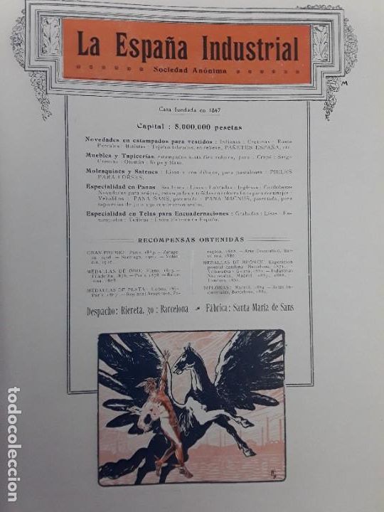 Coleccionismo de carteles: LA ESPA&Ntilde;A INDUSTRIAL SOCIEDAD ANONIMA FABRICA SANTA MARIA DE SANS HOJA A&Ntilde;O 1913