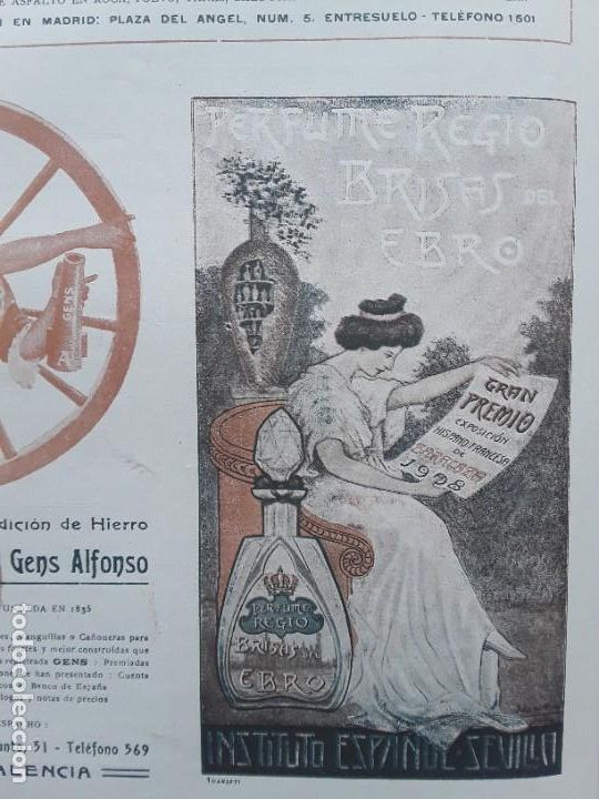 Poster collecting: PERFUME REGIO BRISAS DEL EBRO INSTITUTO ESPA&Ntilde;OL SEVILLA HOJA A&Ntilde;O 1913