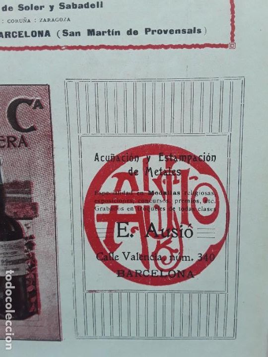Poster collecting: ACU&Ntilde;ACION Y ESTAMPACION DE METALES E.AUSIO BARCELONA HOJA A&Ntilde;O 1913