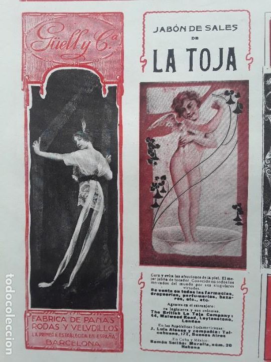 Poster collecting: FABRICA DE PANAS RODAS Y VELUDILLOS GUELL Y C&ordf; BARCELONA LA PRIMERA ESTABLECIDA EN ESPA&Ntilde;A A&Ntilde;O 1913