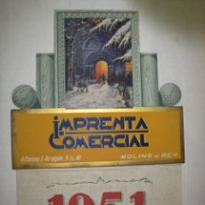 Coleccionismo de carteles: MOLINS DE REY-IMPRENTA COMERCIAL-CARTEL TROQUELADO-CALENDARIO AÑO 1951-VER FOTOS-(V-22.529)