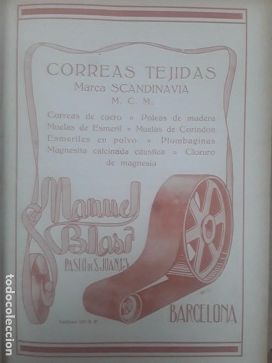 Collezionismo di affissi: CORREAS TEJIDAS MARCA SCANDINAVIA MANUEL BLAST BARCELONA POLEAS MADERA MUELAS HOJA A&Ntilde;O 1919