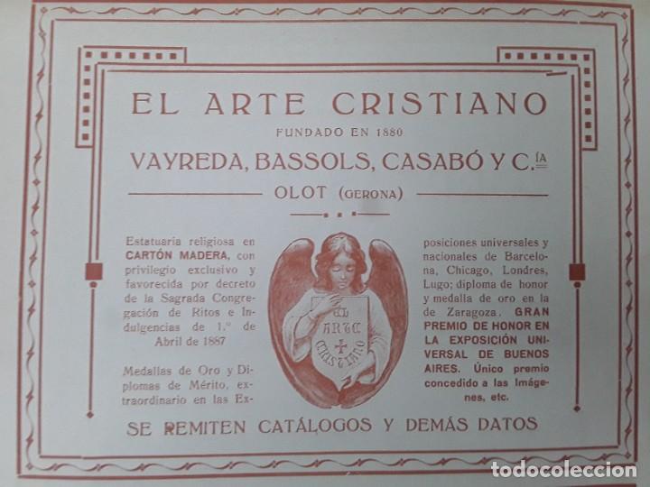 Collezionismo di affissi: EL ARTE CRISTIANO VAYREDA,BASSOLS,CASABO Y C&ordf; ESTATUARIA RELIGIOSA CARTON MADERA HOJA A&Ntilde;O 1919