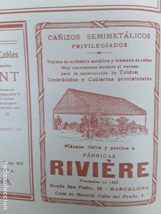 Collezionismo di affissi: FABRICAS RIVIERE BARCELONA CA&Ntilde;IZOS SEMIMETALICOS PRIVILEGIADOS HOJA A&Ntilde;O 1919