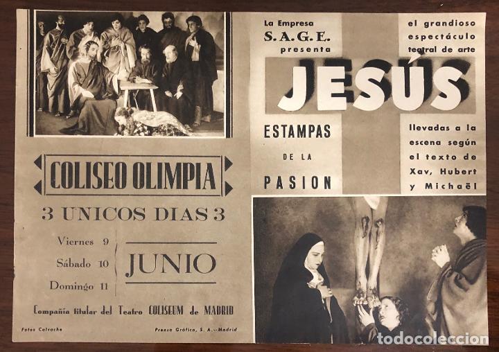 Poster collecting: FOLLETO ESPECTACULO TEATRAL JESUS ESTAMPAS DE LA PASION. COLISEO OLIMPIA. PAMPLONA. C. 1930