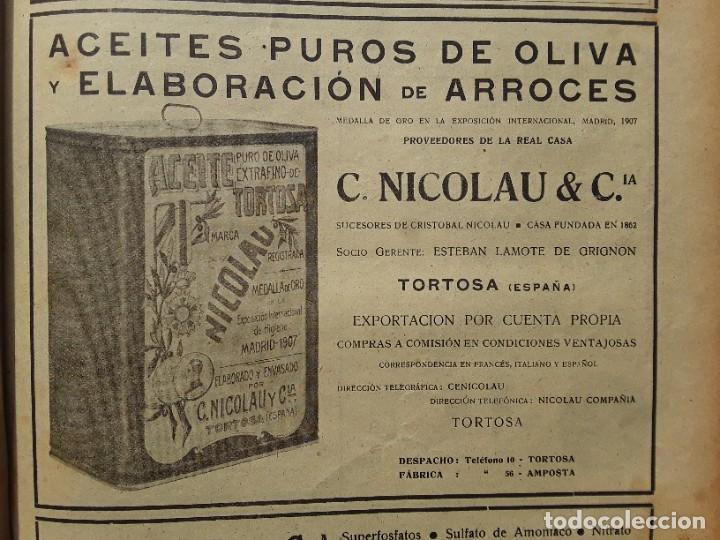 Collezionismo di affissi: ACEITE PURO OLIVA ELABORACION ARROCES C.NICOLAU TORTOSA ESTEBAN LAMOTE DE GRIGNON HOJA A&Ntilde;O 1919