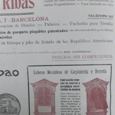Coleccionismo de carteles: TALLERES MECANICOS CARPINTERIA HERRERIA HEREDEROS RAMON MUGICA SAN SEBASTIAN HOJA AÑO 1913. Lote 363172170