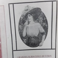 Coleccionismo de carteles: GRANDES ALMACENES DE VINOS JAIME DOMENECH MISTELAS MOSCATELES FABRICA EN MARTORELL HOJA AÑO 1913. Lote 363172555