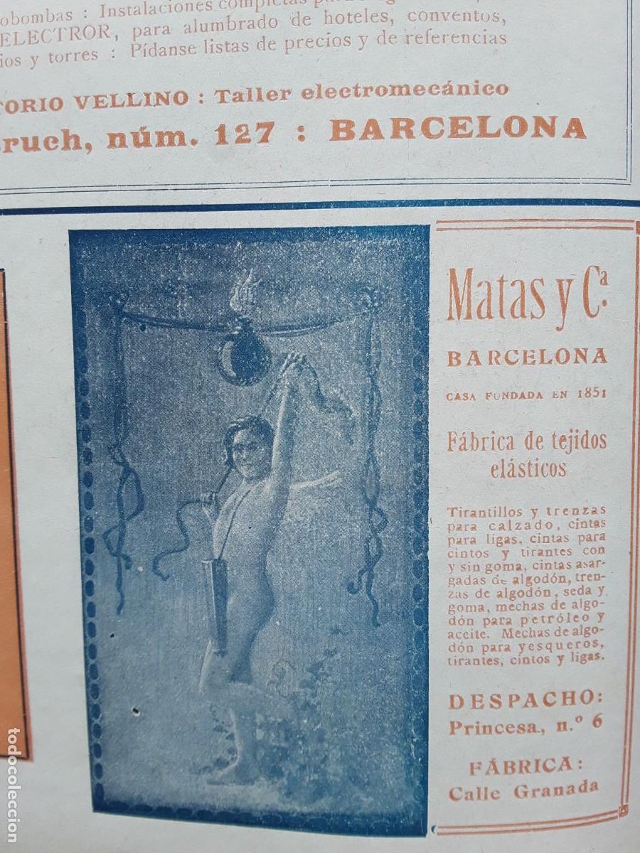 Poster collecting: FABRICA DE TEJIDOS ELASTICOS MATAS Y C&ordf; BARCELONA FABRICA CALLE GRANADA HOJA A&Ntilde;O 1913
