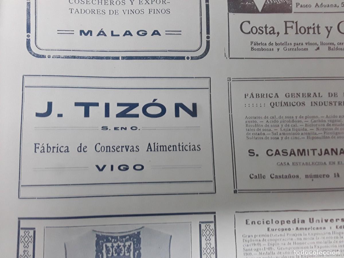 Poster collecting: J.TIZON FABRICA DE CONSERVAS ALIMENTICIAS VIGO HOJA A&Ntilde;O 1913