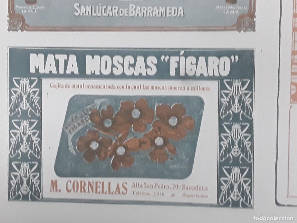 Poster collecting: MATA MOSCAS FIGARO M.CORNELLAS BARCELONA CAJA METAL MUEREN MILLONES MOSCAS HOJA A&Ntilde;O 1913