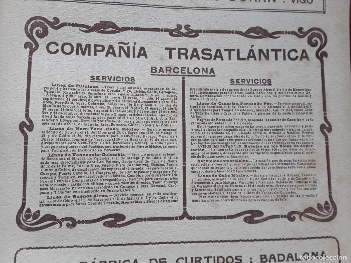 Coleccionismo de carteles: COMPA&Ntilde;IA TRASATLANTICA BARCELONA SERVICIOS LINEAS MARITIMAS HOJA A&Ntilde;O 1913