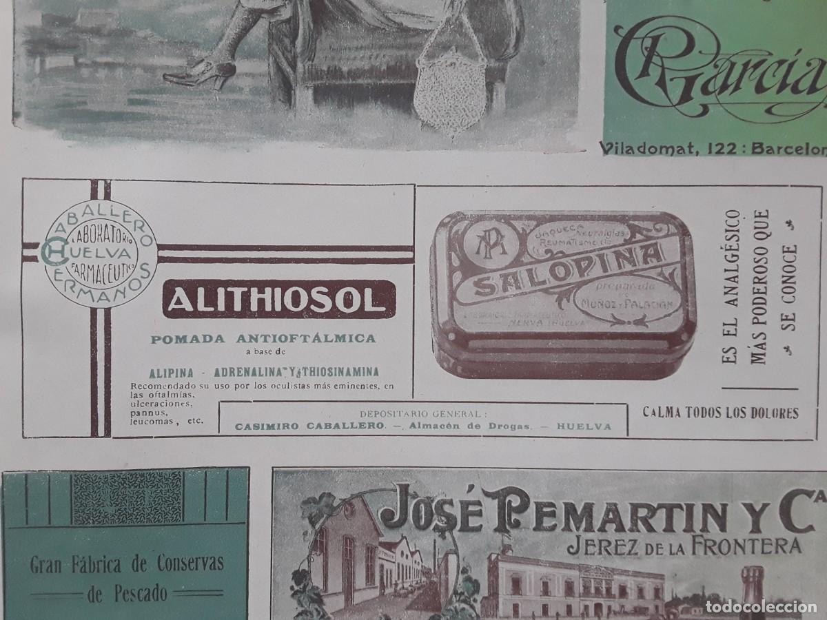Poster collecting: LABORATORIO FARMACEUTICOS CABALLERO HUELVA ALITHIOSOL POMADA SALOPINA ANALGESICO HOJA A&Ntilde;O 1913