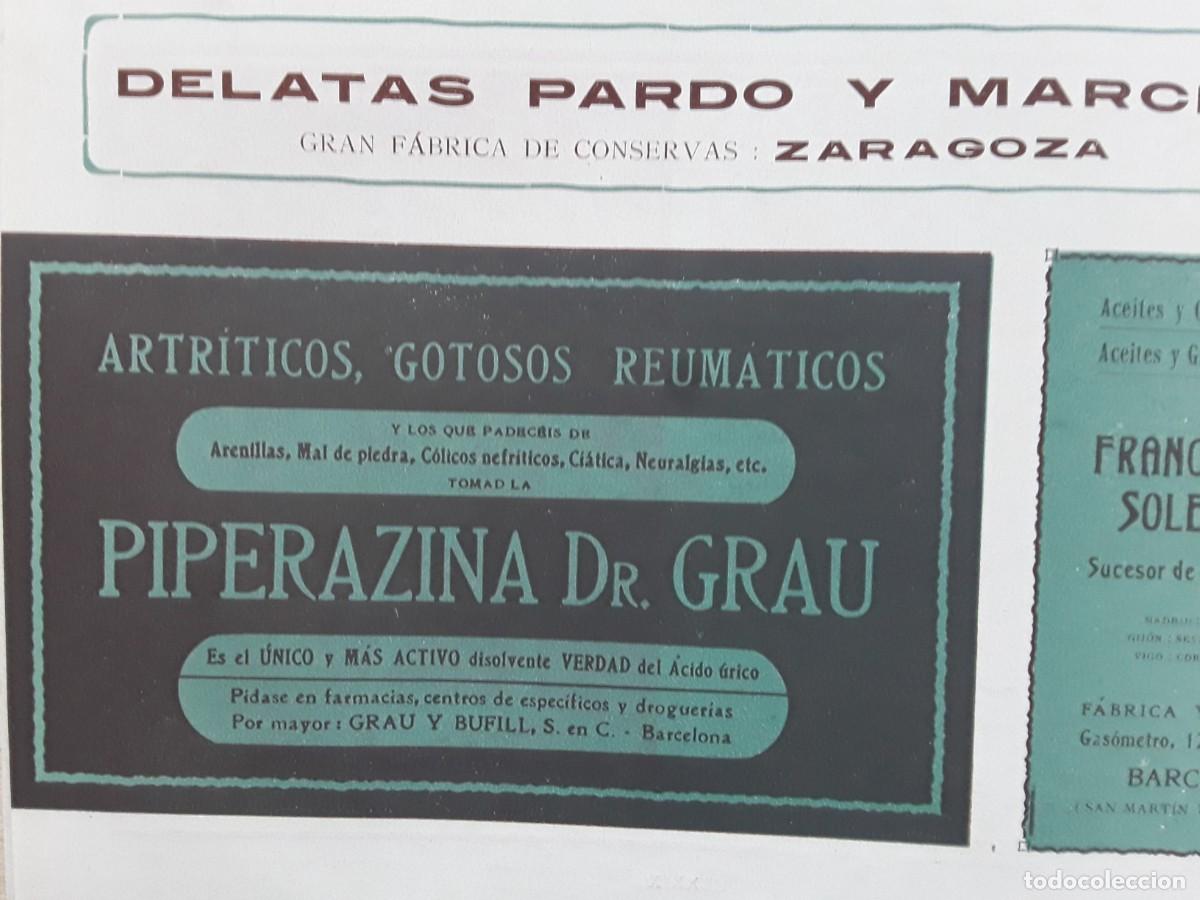 Collectionnisme d'affiches: PIPERAZINA DOCTOR ARNAU DISOLVENTE ACIDO URICO GRAU Y BUFILL BARCELONA MEDICAMENTO HOJA A&Ntilde;O 1913