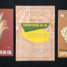 Coleccionismo de carteles: 3 CARTELES/FOLLETOS SUPERFOSFATO DE CAL. AUTOR IBARRA.