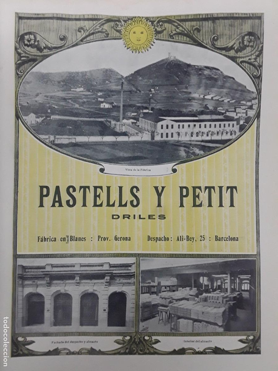 Sammeln von Plakaten: PASTELLS Y PETIT DRILES FABRICA EN BLANES HOJA A&Ntilde;O 1913