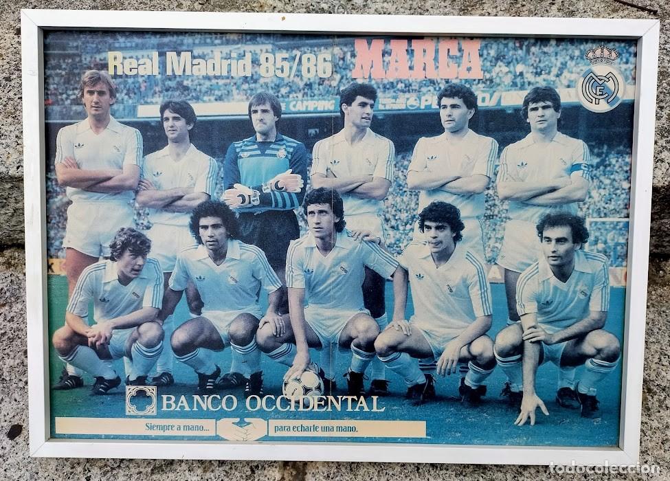 Coleccionismo de carteles: Poster Real Madrid 85/86 Marca - Foto 1
