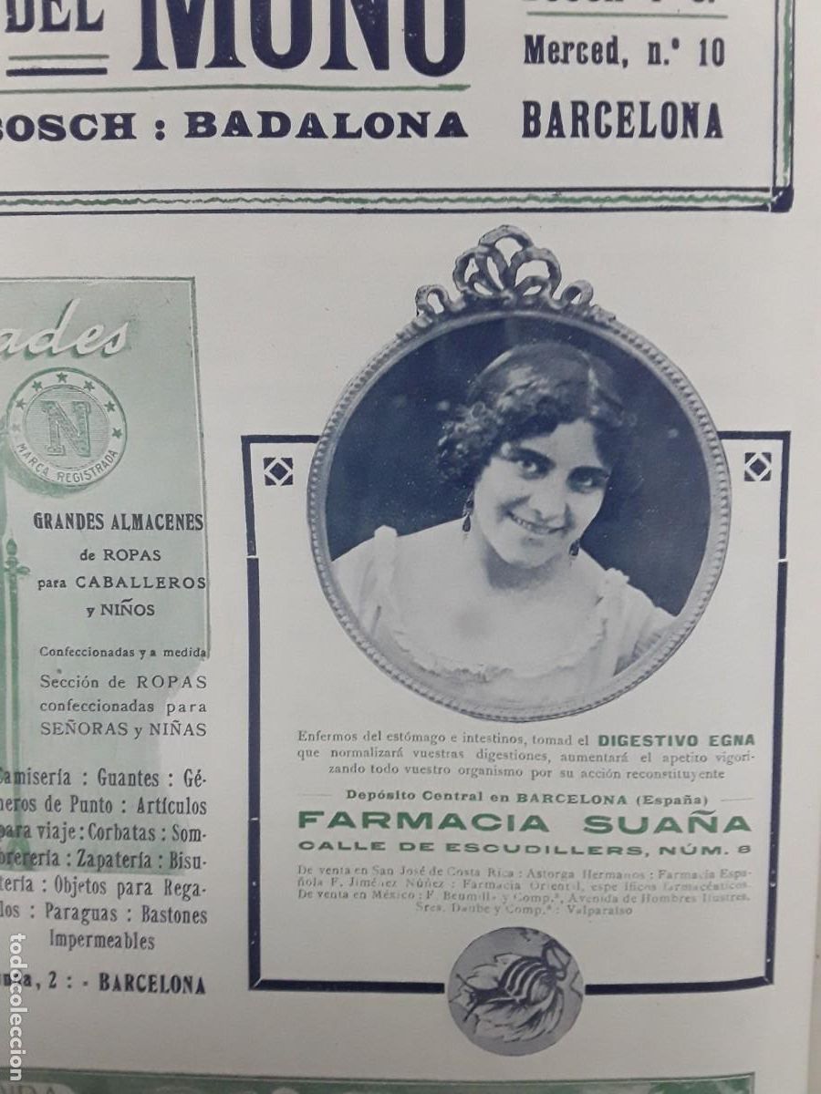 Collectionnisme d'affiches: FARMACIA SUA&Ntilde;A DIGESTIVO EGNA CALLE ESCUDILLERS 8 BARCELONA HOJA A&Ntilde;O 1913