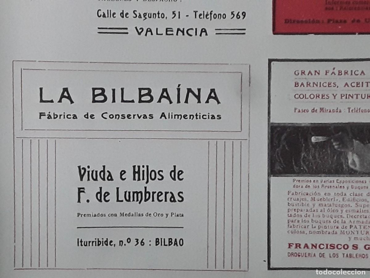 Collectionnisme d'affiches: LA BILBAINA FABRICA DE CONSERVAS ALIMENTICIAS VIUDA E HIJOS F.DE LUMBRERAS BILBAO HOJA A&Ntilde;O 1917