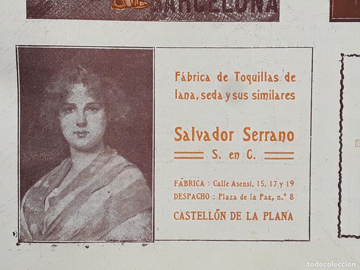 Collectionnisme d'affiches: FABRICA TOQUILLAS LANA SEDA SALVADOR SERRANO CASTELLON DE LA PLANA HOJA A&Ntilde;O 1913
