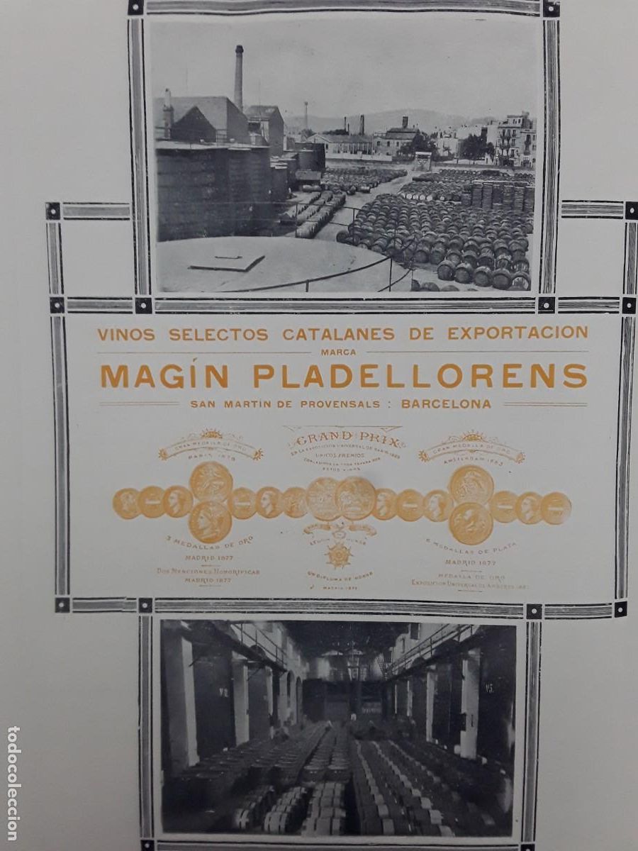 Coleccionismo de carteles: VINOS CATALANES MAGIN PLADELLORENS SAN MARTIN PROVENSALS MEDIDAS 23 X 30 HOJA A&Ntilde;O 1913