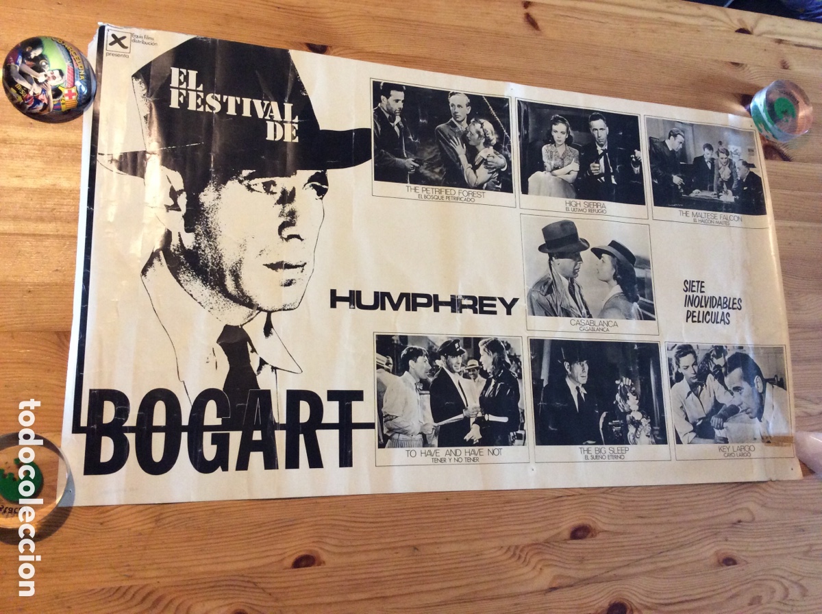 Coleccionismo de carteles: El festival de Humphrey Bogart Equis Films cartel poster cine 45x79cm