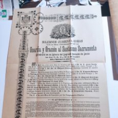 Coleccionismo de carteles: CARTEL GUARDIA Y ORACIÓN AL SANTÍSIMO SACRAMENTO 1902 ARZOBISPO DE VALENCIA. Lote 376111079