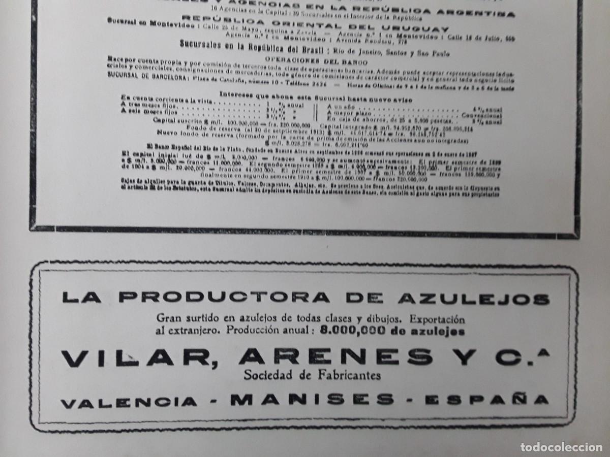 Colecionismo de cartazes: LA PRODUCTORA DE AZULEJOS VILAR ARENES Y C&ordf; VALENCIA MANISES HOJA A&Ntilde;O 1913