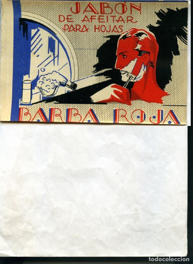 Coleccionismo de carteles: PUBLICIDAD antigua JABON DE AFEITAR PARA HOJAS (CUCHILLAS) BARBA ROJA oferta solo hoy