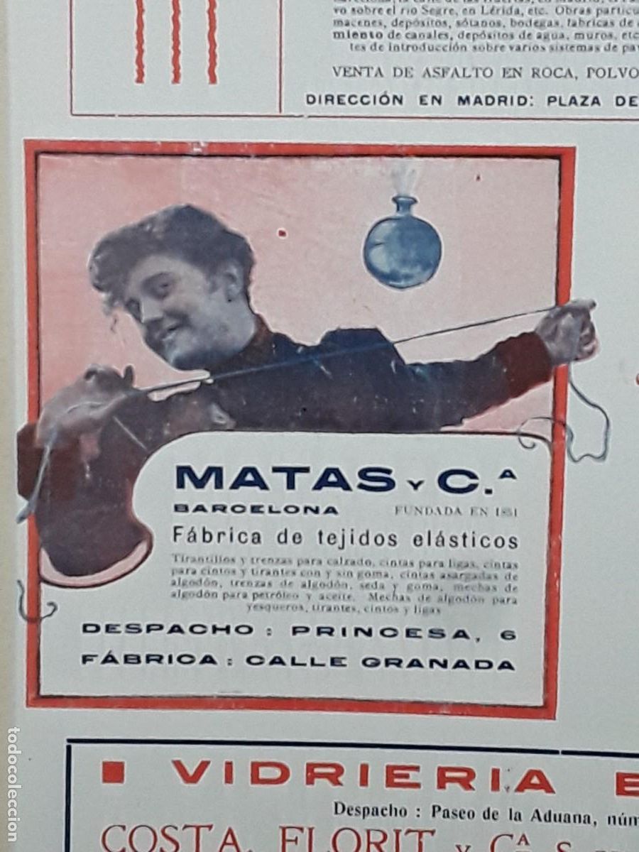 Coleccionismo de carteles: FABRICA DE TEJIDOS ELASTICOS MATAS Y C&ordf; BARCELONA HOJA PUBLICIDAD A&Ntilde;O 1913