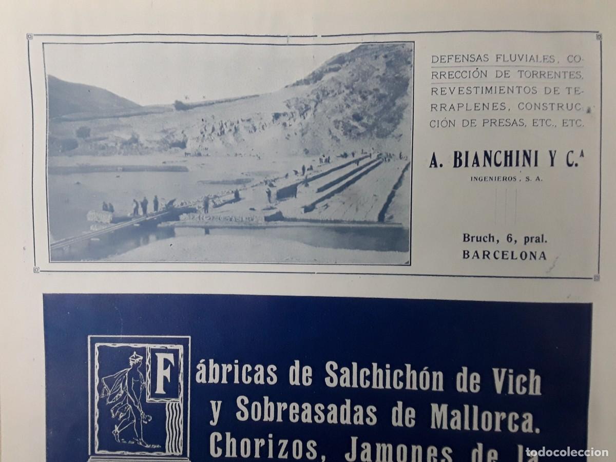 Coleccionismo de carteles: A.BIANCHINI Y C&ordf; DEFENSAS FLUVIALES CONSTRUCCION PRESAS BARCELONA HOJA PUBLICIDAD A&Ntilde;O 1913