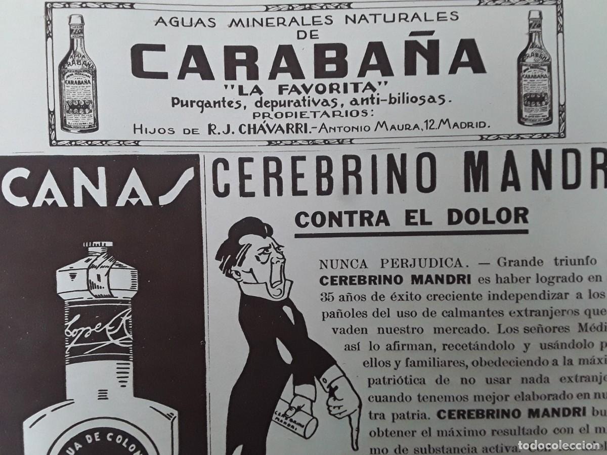 Colecionismo de cartazes: AGUAS MINERALES DE CARABA&Ntilde;A LA FAVORITA PURGANTES DEPURATIVAS HIJOS R.J.CHAVARRI MADRID A&Ntilde;O 1929