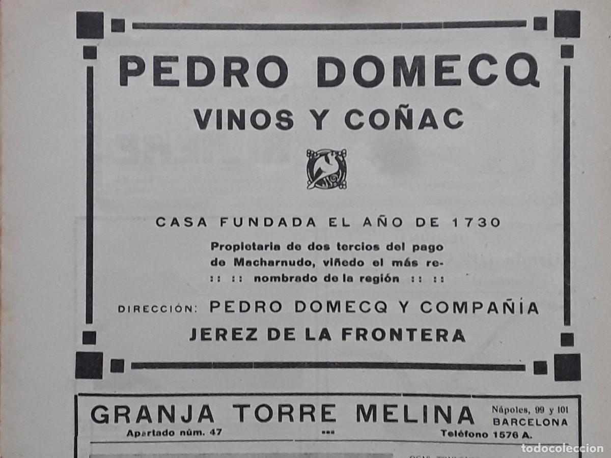 Colecionismo de cartazes: PEDRO DOMECQ VINOS CO&Ntilde;AC PAGO MARCHANUDO VI&Ntilde;EDO JEREZ FRONTERA HOJA REVISTA A&Ntilde;O 1919