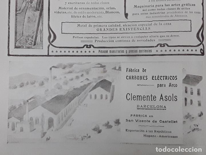 Colecionismo de cartazes: FABRICA CARBONES ELECTRICOS PARA ARCO CLEMENTE ASOLS SAN VICENTE CASTELLET BARCELONA HOJA A&Ntilde;O 1902