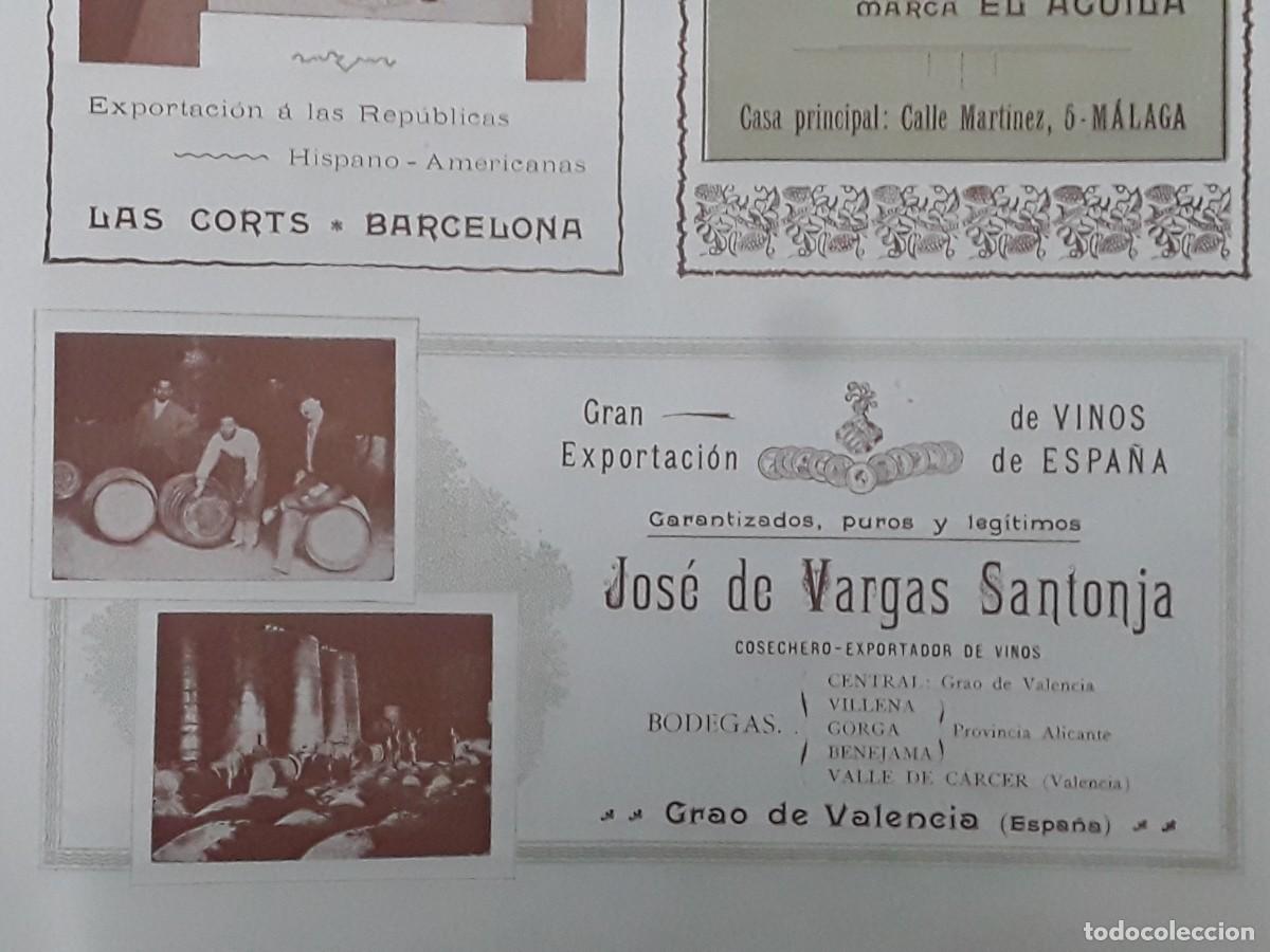 Colecionismo de cartazes: VINOS DE ESPA&Ntilde;A JOSE DE VARGAS SANTOJA BODEGAS GRAO DE VALENCIA GORGA VILLENA HOJA REVISTA A&Ntilde;O 1902