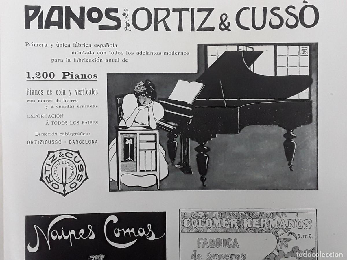 Sammeln von Plakaten: FABRICA DE PIANOS ORTIZ & CUSSO PIANOS COLA Y VERTICALES BARCELONA HOJA REVISTA A&Ntilde;O 1902