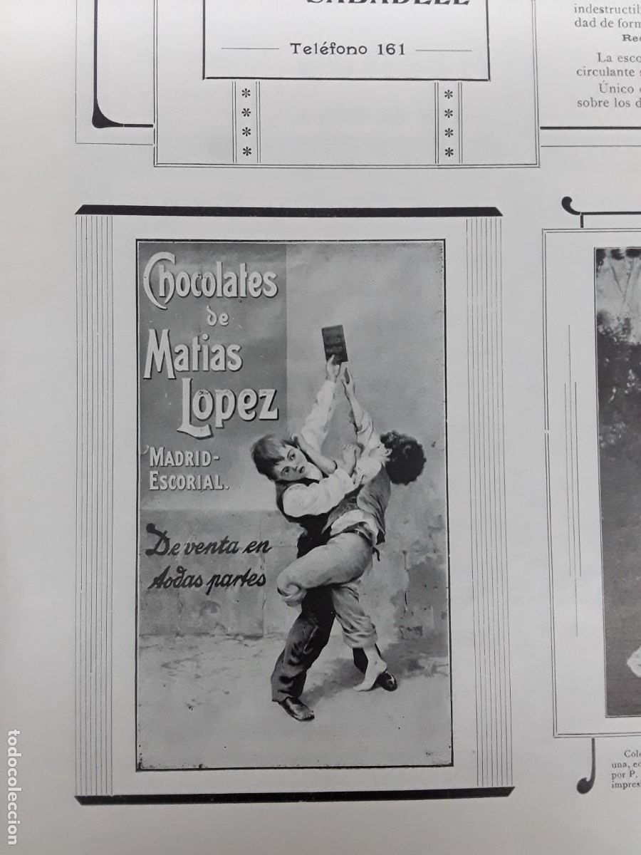 Colecionismo de cartazes: CHOCOLATES DE MATIAS LOPEZ MADRID EL ESCORIAL HOJA REVISTA A&Ntilde;O 1902