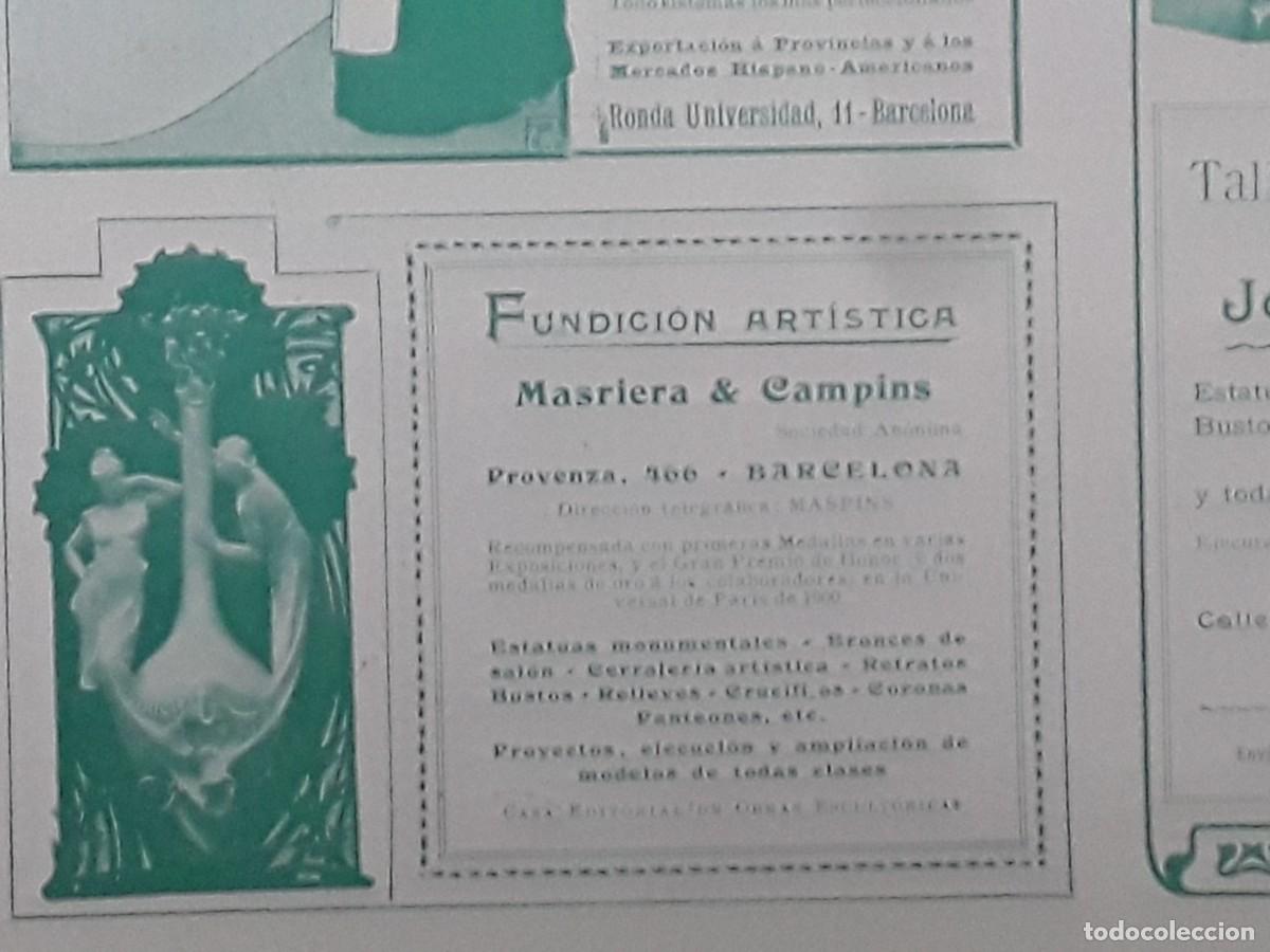 Colecionismo de cartazes: FUNDICION ARTISTICA MASRIERA & CAMPINS BARCELONA ESTATUAS BRONCES SALON HOJA REVISTA A&Ntilde;O 1902