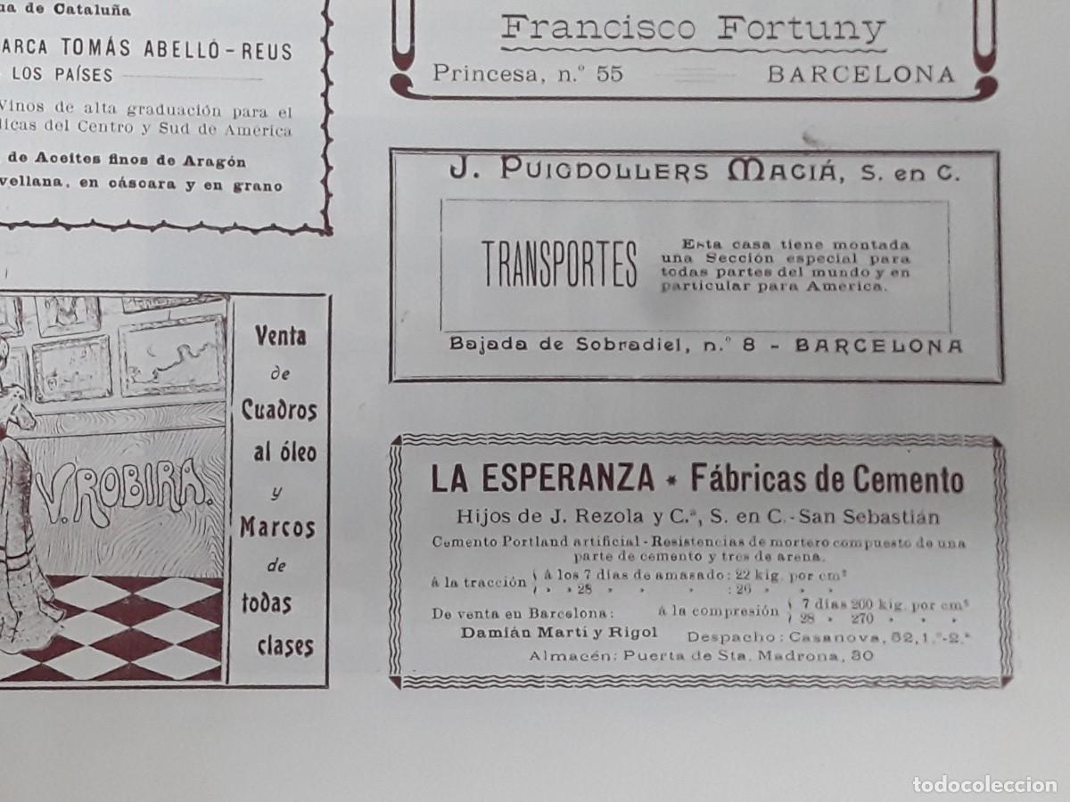 Colecionismo de cartazes: FABRICA DE CEMENTOS LA ESPERANZA HIJOS DE J.REZOLA Y C&ordf; SAN SEBASTIAN HOJA A&Ntilde;O 1902