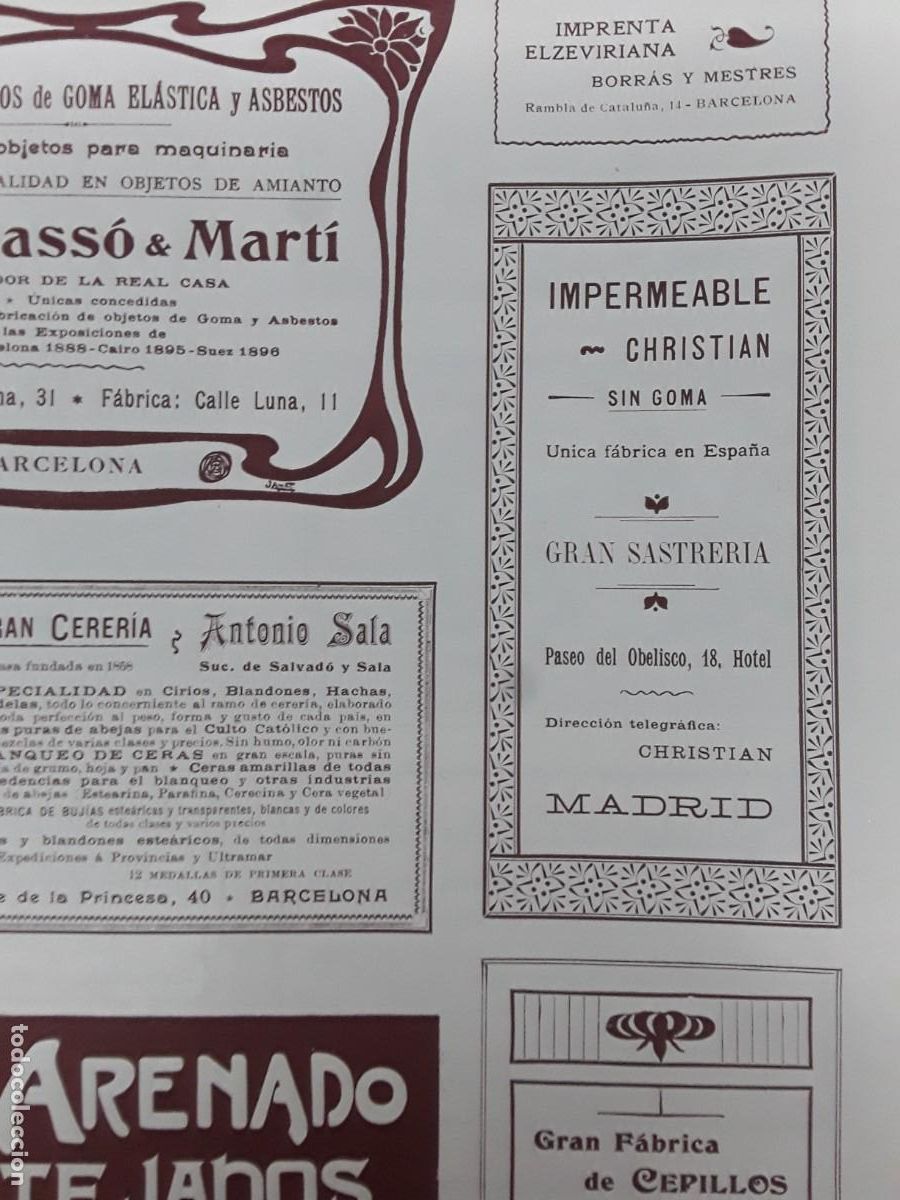 Colecionismo de cartazes: IMPERMEABLE CHRISTIAN SIN GOMA UNICA FABRICA EN ESPA&Ntilde;A SASTRERIA MADRID HOJA A&Ntilde;O 1902