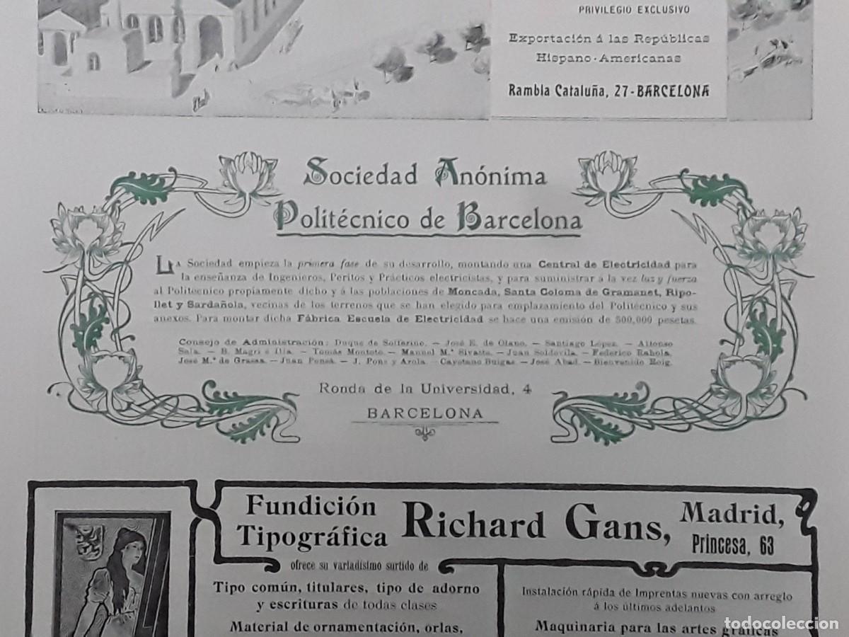 Colecionismo de cartazes: SOCIEDAD ANONIMA POLITECNICO DE BARCELONA CENTRAL ELECTRICIDAD HOJA A&Ntilde;O 1902