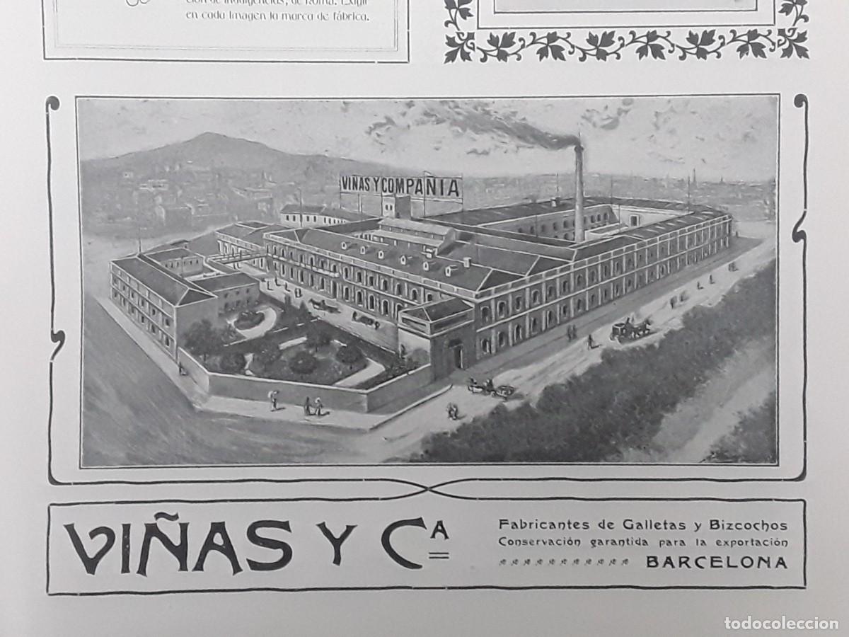 Coleccionismo de carteles: FABRICA DE GALLETAS Y BIZCOCHOS VI&Ntilde;AS Y C&ordf; BARCELONA HOJA A&Ntilde;O 1902
