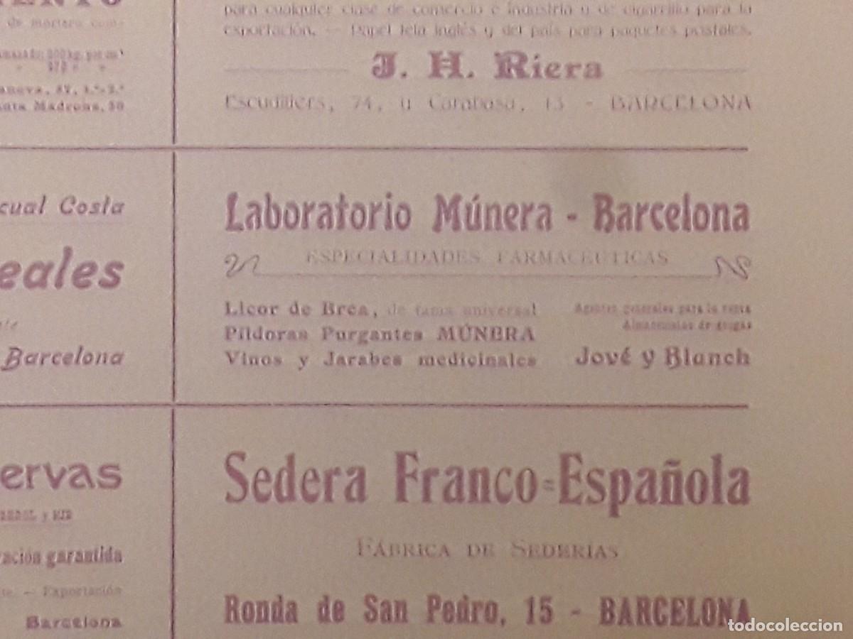 Coleccionismo de carteles: LABORATORIO MUNERA ESPECIALIDADES FARMACEUTICAS LICOR BREA JOVE Y BLANCH BARCELONA HOJA A&Ntilde;O 1902
