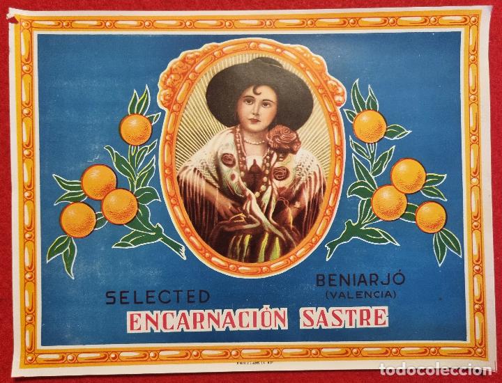 Coleccionismo de carteles: CARTEL ITO ETIQUETA PUBLICIDAD NARANJAS ENCARNACION SASTRE BENIARJO GANDIA VALENCIA ORIGINAL K12