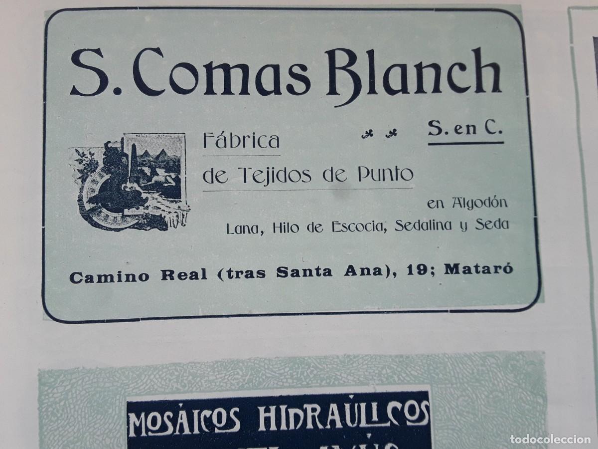 Coleccionismo de carteles: FABRICA TEJIDOS PUNTO ALGODON LANA HILO ESCOCIA S.COMAS BLANCH MATARO HOJA REVISTA A&Ntilde;O 1902