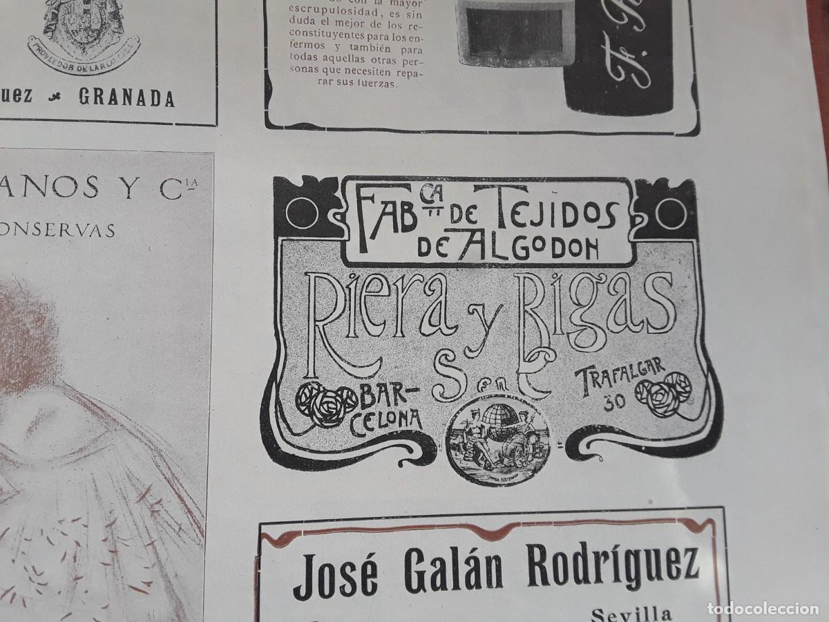 Poster collecting: FABRICA DE TEJIDOS DE ALGODON RIERA Y BIGAS BARCELONA HOJA REVISTA A&Ntilde;O 1903
