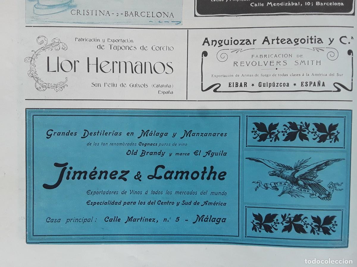 Coleccionismo de carteles: JIMENEZ & LAMOTHE DESTILERIAS MALAGA Y MANZANARES COGNACS VINO PURO OLD BRANDY MALAGA A&Ntilde;O 1913