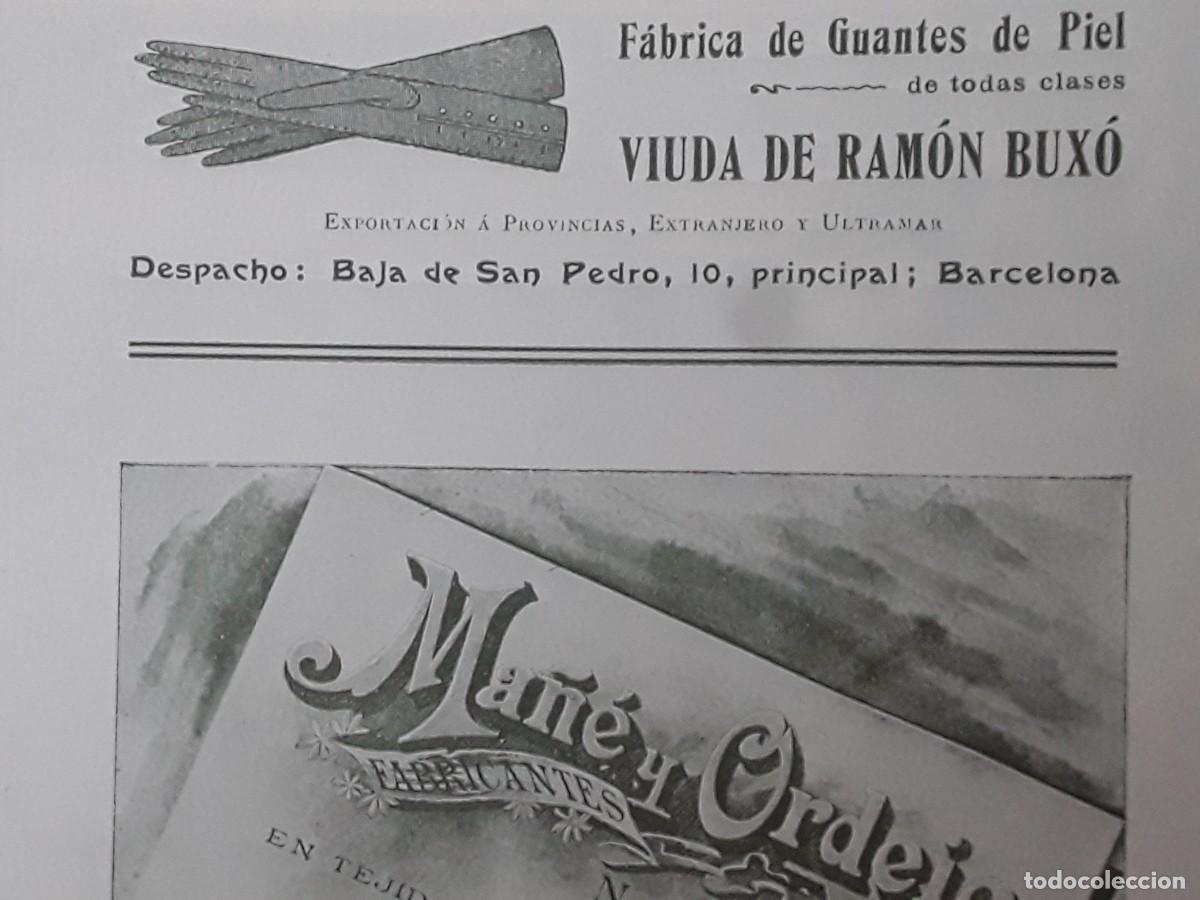 Poster collecting: FABRICA DE GUANTES DE PIEL DE TODAS CLASES VIUDA DE RAMON BUXO BARCELONA HOJA A&Ntilde;O 1903
