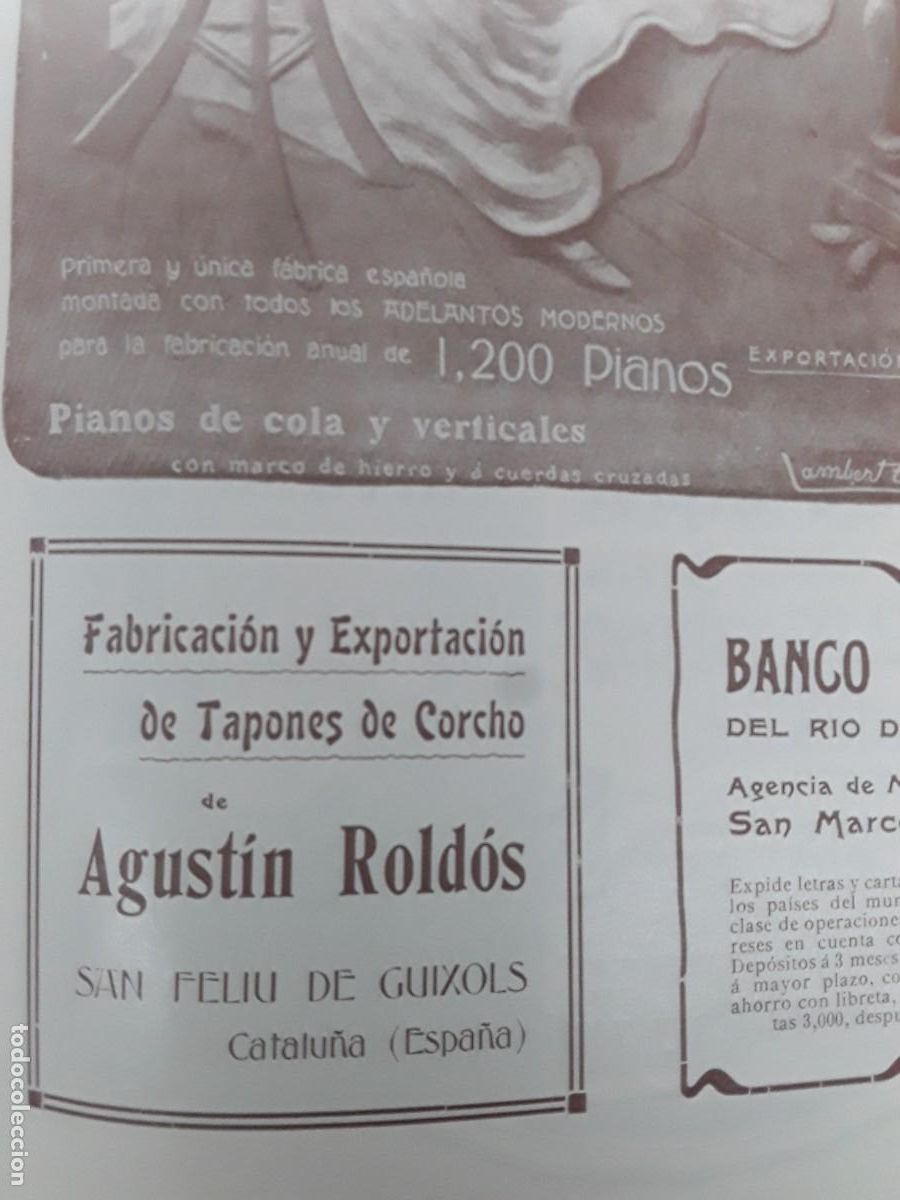 Coleccionismo de carteles: FABRICACION EXPORTACION DE TAPONES DE CORCHO AGUSTIN ROLDOS SANT FELIU GUIXOLS HOJA A&Ntilde;O 1903