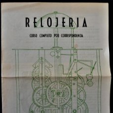 Coleccionismo de carteles: BOLETIN DE MATRICULA + FOLLETO EXPLICATIVO CURSO DE RELOJERIA POR CORRESPONDENCIA - ACADEMIA TECNICA. Lote 387764999